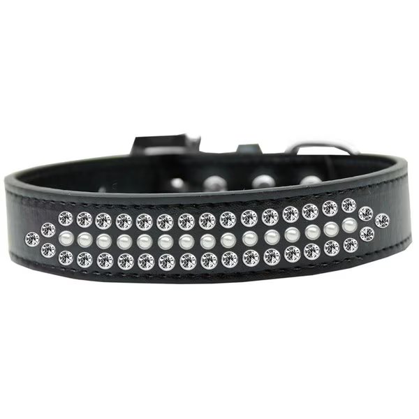 Ritz Pearl & Clear Crystal Dog CollarBlack Size 14, Pet Pal, Mfr#: PE794921